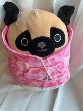 Squishmallows Prince the Pug 12” Plush in Pink Tie-Dye Hoodie